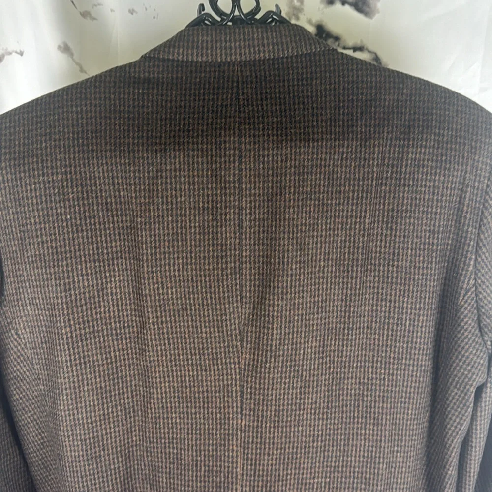 Robert Stock Houndstooth Wool Blazer Sports Coat Single Breasted Lined Sz 48R